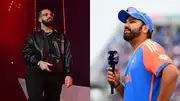 Drake and Rohit Sharma in frame (Getty)