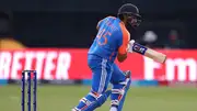 India skipper Rohit Sharma bats during the T20 World Cup 2024 match against Pakistan at Nassau County International Cricket Stadium on June 9. (Getty)