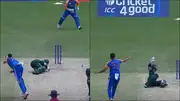 Mohammed Siraj hits Mohammad Rizwan with a throw (Screengrab: X)