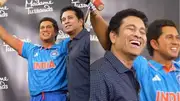 Sachin Tendulkar poses with his wax statue in New York (Twitter)