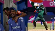 Axar Patel and Yuzvendra Chahal share a light messag ein the dressing room; Imad Wasim plays a shot (Screengrab: ICT, Instagram; Getty Images)