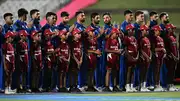 Afghanistan team during their national anthem in T20 World Cup 2024 (Getty Images)