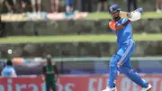 India's Hardik Pandya in action during T20 World Cup match against Bangladesh in Antigua. (Getty)