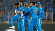 Jasprit Bumrah celebrates a wicket with teammates in ODI World Cup 2023 final (Getty Images)