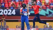 India's Virat Kohli reacts after getting dismissed by England's Reece Topley during T20 World Cup semifinal on June 27. (Getty)