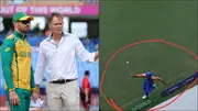 Shaun Pollock with South Africa captain Aiden Markram; Suryakumar Yadav takes the catch in T20 World Cup 2024 final (Getty Images: Screengrab: X)