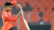 India's star batter Shubman Gill in this frame. (Getty)