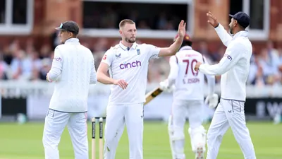 ENG vs WI, 1st Day Stumps : गस एटकिंसन ने डेब्यू टेस्ट की पहली पारी में 7 विकेट लेकर रचा इतिहास, 121 पर वेस्टइंडीज को ढेर करके इंग्लैंड ने कसा शिकंजा  - ENG vs WI 1st Day Stumps Gus Atkinson took 7 wicket in debut test inning west indies bowled out 121 runs england ahead in game 