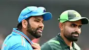 India skipper Rohit Sharma (left) and Pakistan captain Babar Azam in this frame. (X)