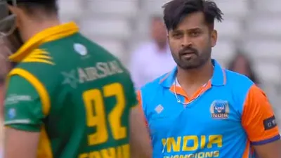 WATCH: Vinay Kumar gives death stare to Sohaib Maqsood after taking his wicket in India vs Pakistan World Champions of Legends 2024 final