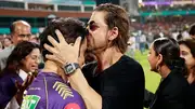 KKR team co-owner Shah Rukh Khan kisses Gautam Gambhir on forehead after IPL 2024 final win (File Photo)