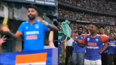 After catching fan's t-shirt at Wankhede, Hardik Pandya takes one-handed reflex catch during open bus parade in hometown; watch viral video
