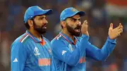 India's batting maestros Virat Kohli (right) and Rohit Sharma in this frame. (X)