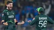 Pakistan's Babar Azam (right) and Shaheen Afridi in this frame. (Getty)