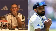 Ajit Agarkar during press conference; Mohammed Shami in WTC 2023 final (Screengrab: X, Getty Images)