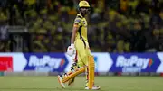 CSK captain Ruturaj Gaikwad after losing his wicket (Getty Images)