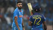 Mohammed Siraj and Charith Asalanka during ODI World Cup 2023 (Getty Images)