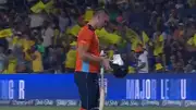 Finn Allen after losing his wicket (Screengrab: X)