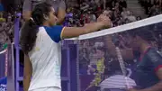 PV Sindhu after winning her first match of Paris Olympics 2024 (Screengrab: X)