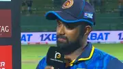 Sri Lanka captain Charith Asalanka in post-match presentation (Screengrab: X)