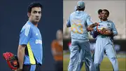 India head coach Gautam Gambhir, Joginder Sharma celebrates a wicket in T20 World Cup 2007 (Getty Images)