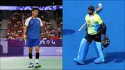 Lakshya Sen and PR Sreejesh in action on Day 9 of Paris Olympics in their respective events (Getty Images)