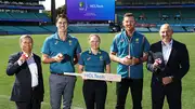 CA CEO Nick Hockley (extreme right) with Australian players (Getty Images)