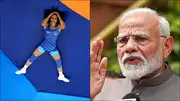 Vinesh Phogat during Paris Olympics 2024; Prime Minister Narendra Modi (Getty Images)