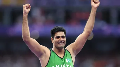 Javelin Throw Final: पाकिस्तान के अरशद नदीम का हाहाकारी थ्रो, 92.97 के साथ तोड़ा ओलिंपिक रिकॉर्ड - Javelin Throw Final Pakistans Arshad Nadeems devastating throw breaks Olympic record with 92 97