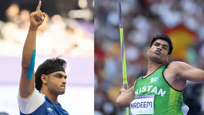 Paris Olympic, IND vs PAK : नीरज चोपड़ा ने सिल्वर तो अरशद नदीम ने गोल्ड जीत रचा इतिहास, 92.97 मीटर दूर भाला फेंक पाकिस्तानी खिलाड़ी ने तोड़ा ओलिंपिक रिकॉर्ड  - Paris Olympic 2024 Pakistan arshad nadeem won gold and neeraj chopra won silver medal in javelin throw final