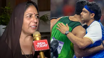 Neeraj Chopra's Mother Reaction: 'जैसे भारत है, वैसे ही पाकिस्‍तान है',  IND-PAK राइवलरी पर नीरज चोपड़ा की मां ने क्‍या कहा? Video - Neeraj Chopra Mother Reaction on india vs pakistan rivalry after paris Olympic final video