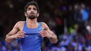 Aman Sehrawat after winning his bronze medal bout at Paris Olympics 2024 (Getty Images)