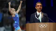 India's ace wrestler Vinesh Phogat (left) and shooting legend Abhinav Bindra in this frame. (Getty)