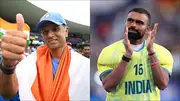 Rahul Dravid after India's T20 World Cup 2024 triumph; PR Sreejesh after the bronze medal match (Getty Images)