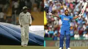 Virender Sehwag walking out of the ground during as rain interrupts; Shikhar Dhawan celebrates a century (File Photo: Getty Images)