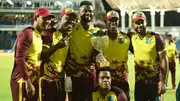 West Indies players pose with the trophy (Getty Images)