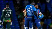 Bhanuka Rajapaksa and David Wiese after 5-wicket win over St Kitts and Nevis Patriots (Getty Images)