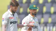 Pakistan's Test captain Shan Masood (left) and star pacer Shaheen Afridi in this frame. (X)