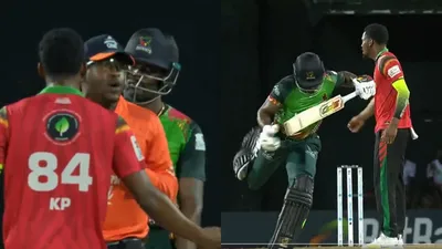 Watch: Keemo Paul, Andre Fletcher involves in an on-field verbal spat during Guyana Amazon Warriors vs SKN Patriots CPL 2024 clash