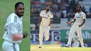 Yash Dayal, Mohammed Siraj and Akash Deep celebrate their respective wickets (Screengrab: X, Getty Images)