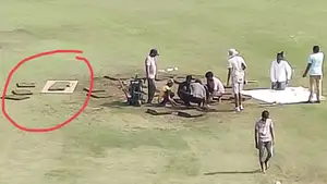 Chaos in Greater Noida! Ground staff digs up wet patch, covers rented from tent house as wait for historic AFG vs NZ Test continues