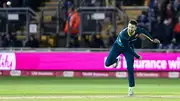 Matthew Short bowls in the second T20I against England (Getty Images)