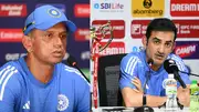 Former India captain Rahul Dravid (left) and current Team India's head coach Gautam Gambhir in this frame. (Getty)